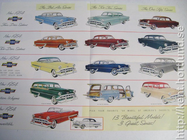 1954 Chevrolet Försäljningsfolder