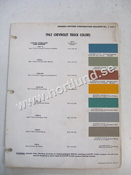 1962 Chevrolet Truck Colors
