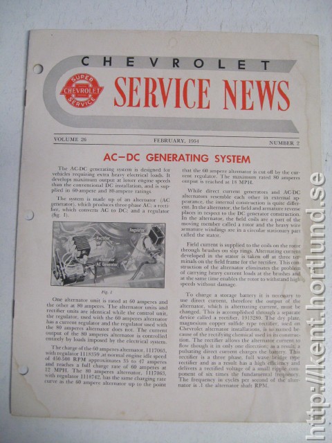 1954 Chevrolet Service News February 1954
