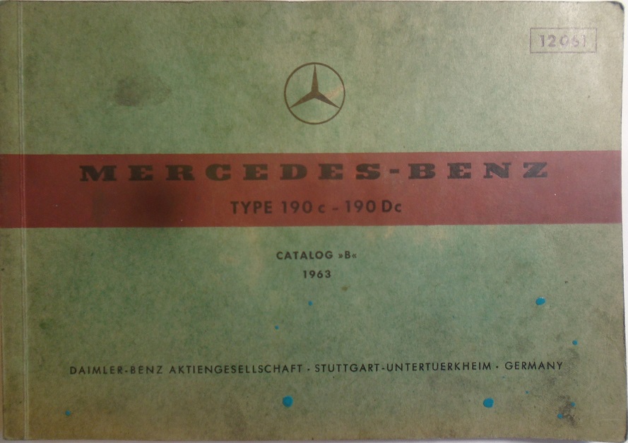 1963 Mercedes-Benz 190 c 190 Dc Reservdelskatalog