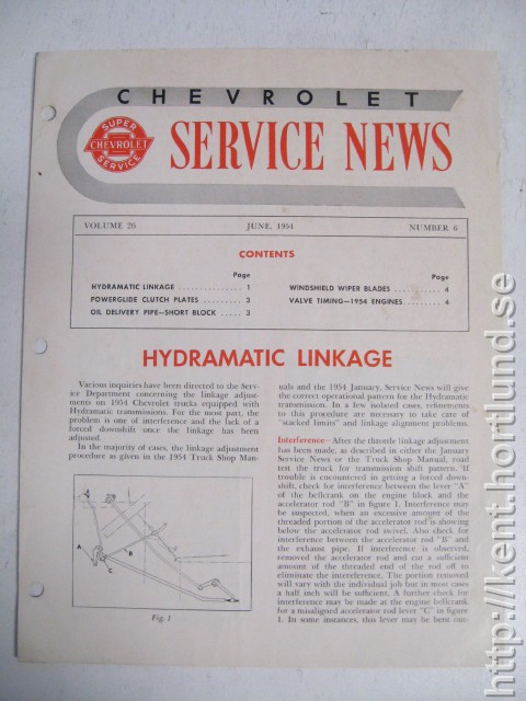 1954 Chevrolet Service News June 1954