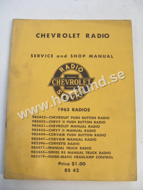 1963 Chevrolet Radio Service And Shop Manual