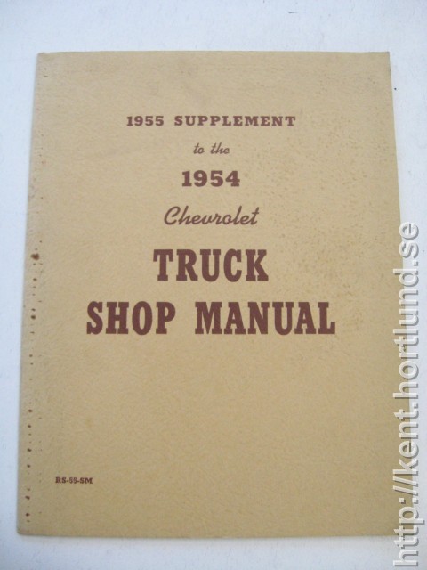 1955 Chevrolet Truck Supplement for the 1954 Truck Shop Manual