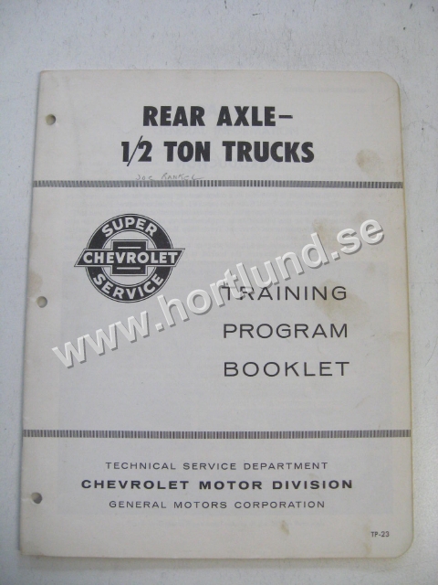 1963 Chevrolet Rear Axle ½ Ton trucks Training Program Booklet