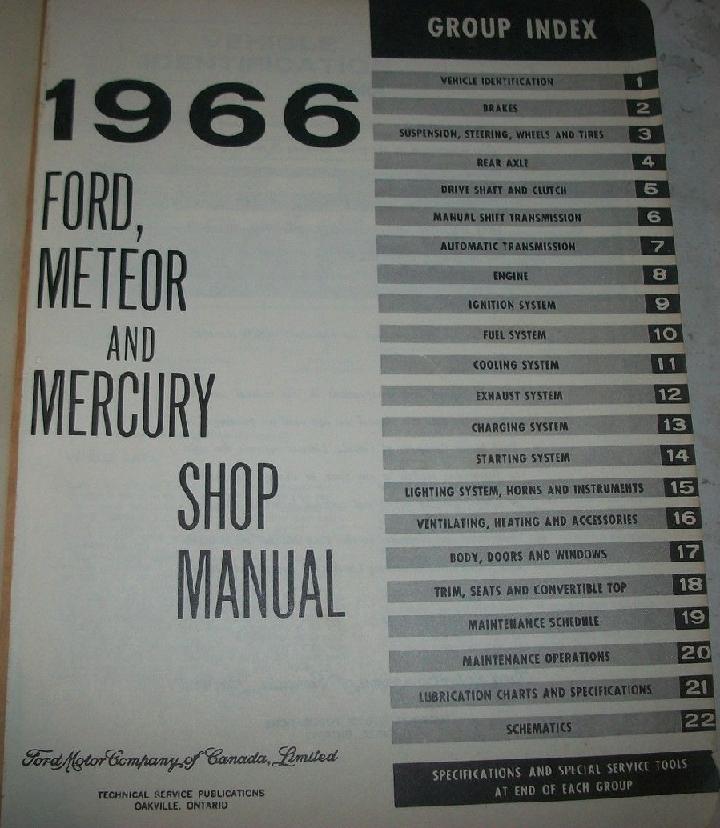 1966 Ford and Mercury Shop Manual - 2