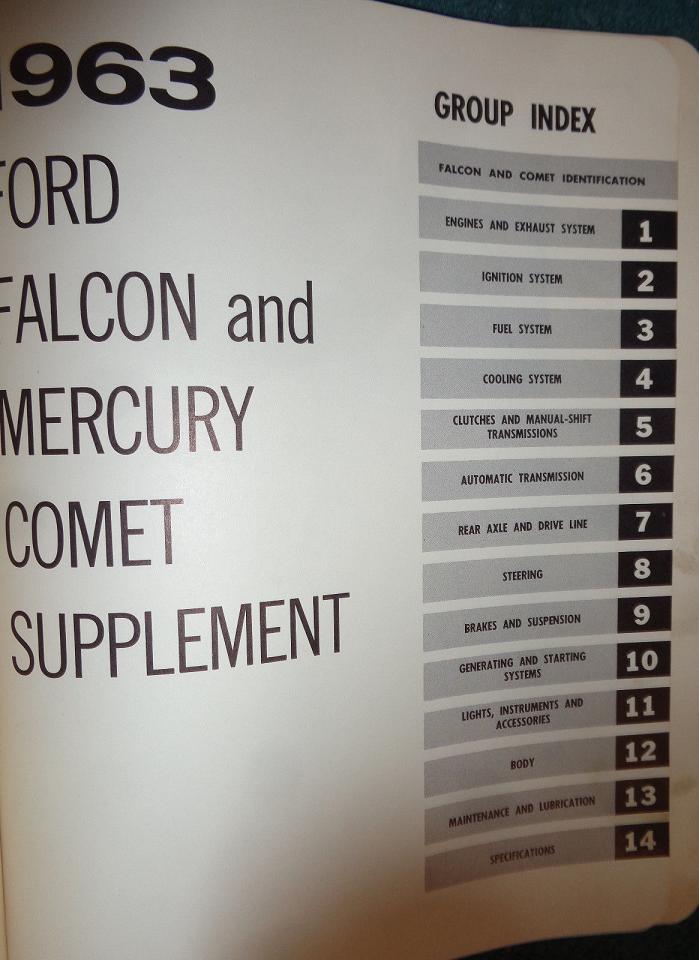 1963 Ford Falcon and 1962-63 Mercury Comet Shop Manual supplement - 2