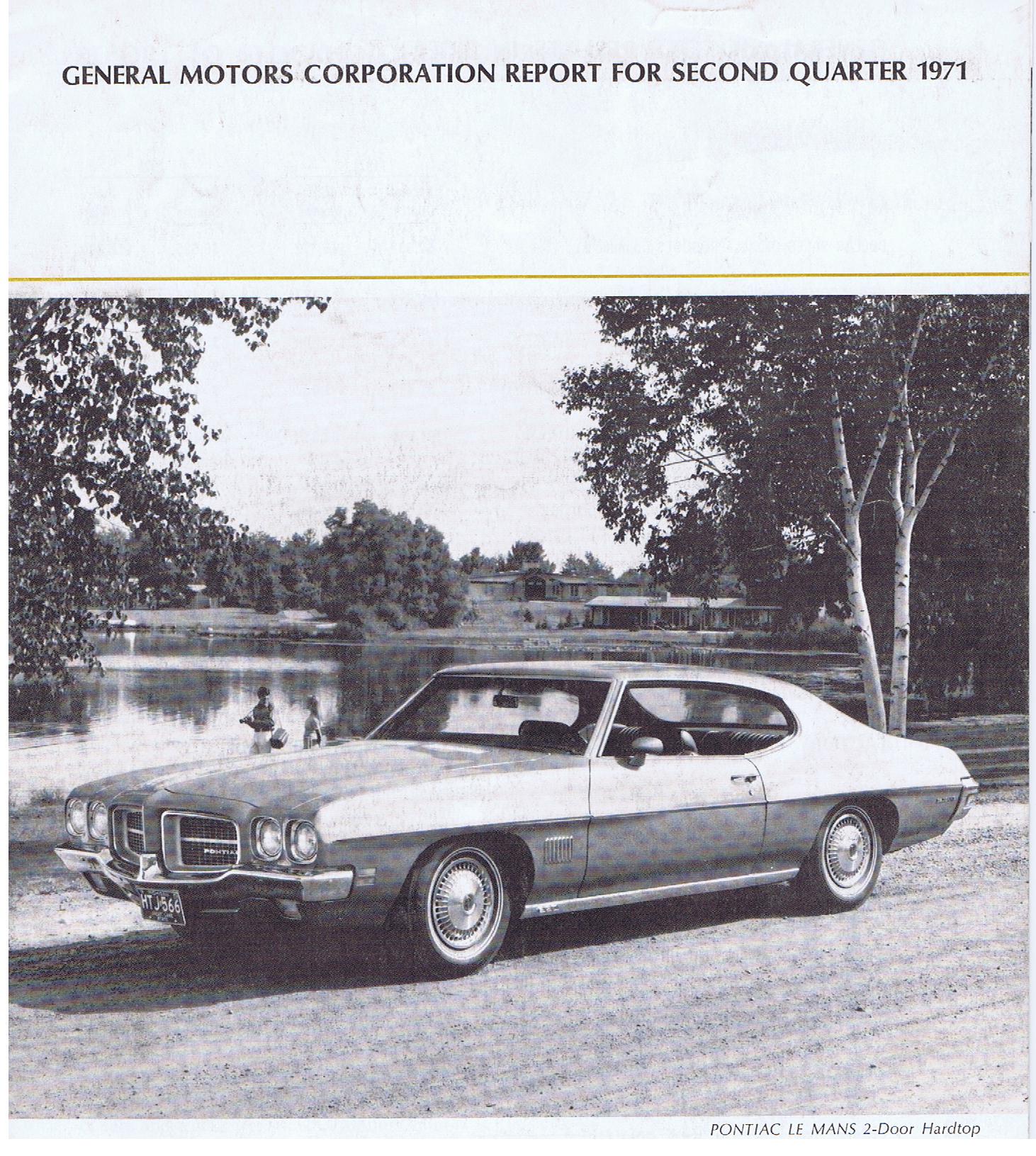 1971 Chevrolet General Motors Corporation Report for Second Quarter 1971