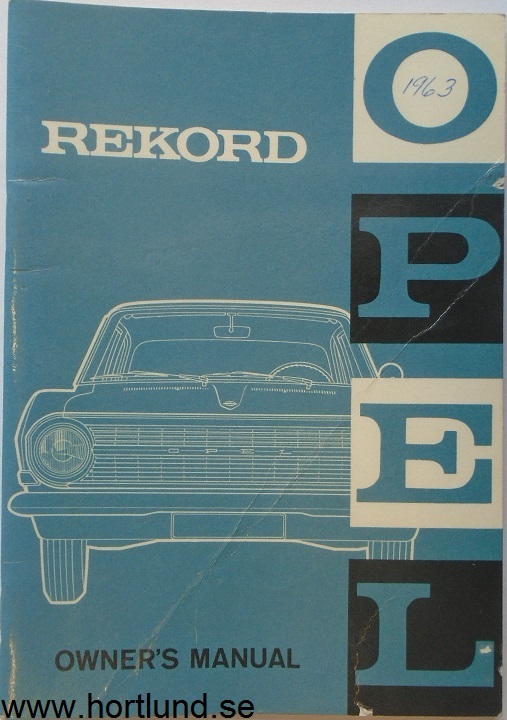 1964 Opel Rekord Owner's Manual