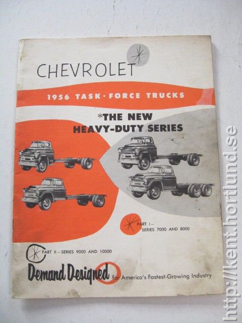 1956 Chevrolet Truck Heavy Duty Series Försäljningsbroschyr