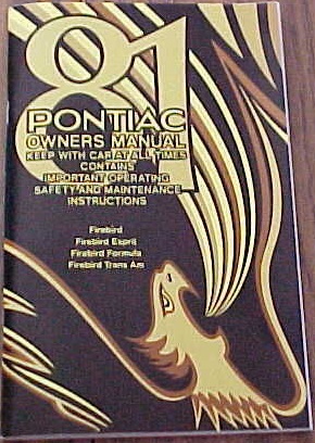1981 Pontiac Firebird Owners Manual