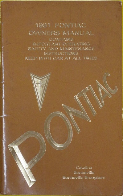 1981 Pontiac Catalina Bonneville Owner's Manual