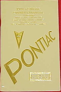 1981 Pontiac Le Mans Grand Le Mans Owners Manual