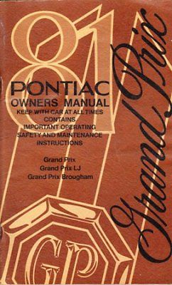 1981 Pontiac Grand Prix Owner's Manual