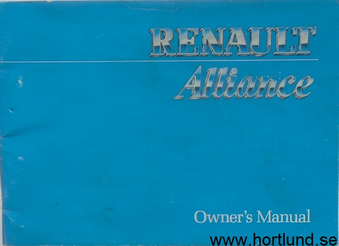 1984 Renault Alliance instruktionsbok