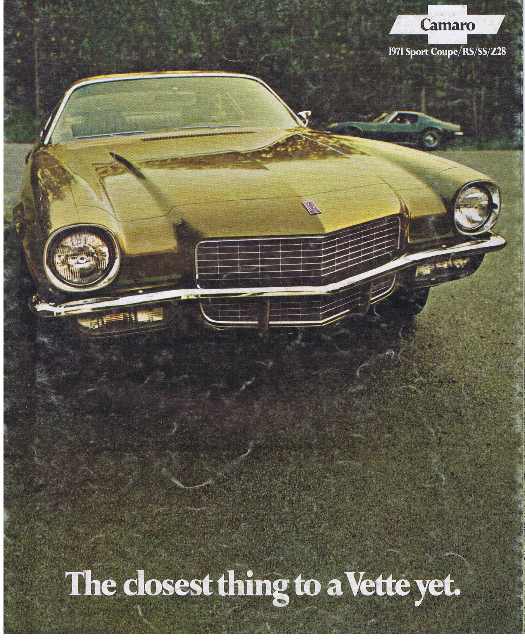 1971 Chevrolet Camaro Sport Coupe RS SS Z28 Försäljningsfolder Stor och fin