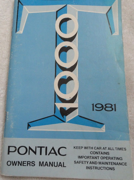 1981 Pontiac T1000 Owner's Manual