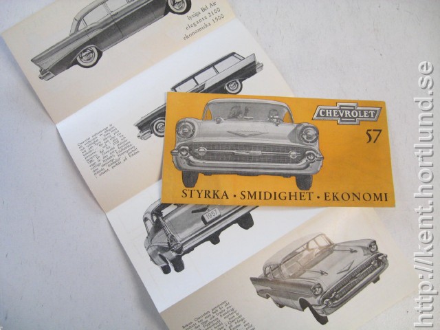 1957 Chevrolet Försäljningsfolder SV Svenska