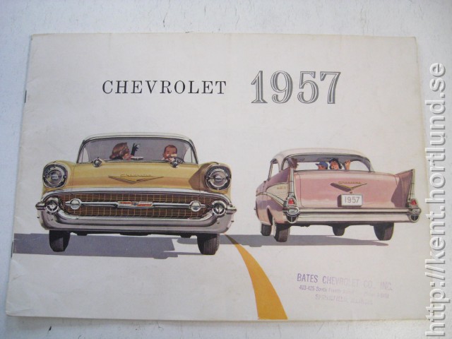 1957 Chevrolet Alla Modeller Lyxbroschyr Andra Utgåvan