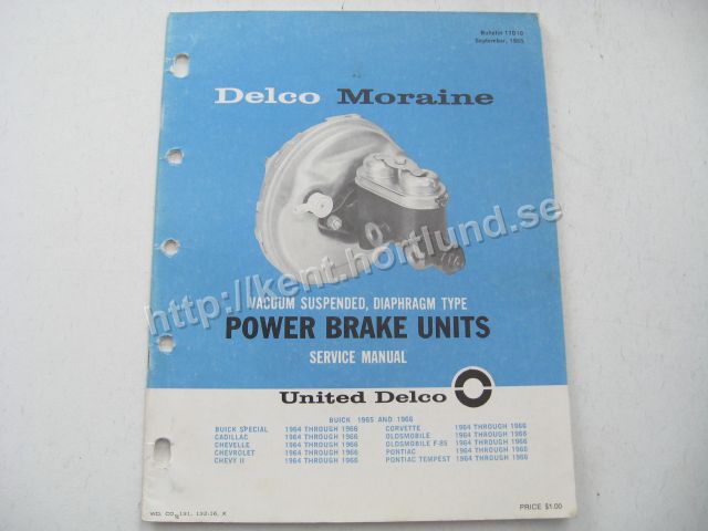 1964-1966 Delco Moraine Power Brake Units Service Manual
