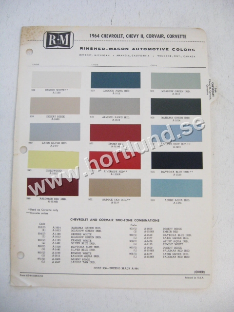 1964 Chevrolet Colors