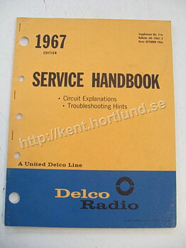 1967 Delco Radio Service Handbook Circuit explanation, Troubleshooting,