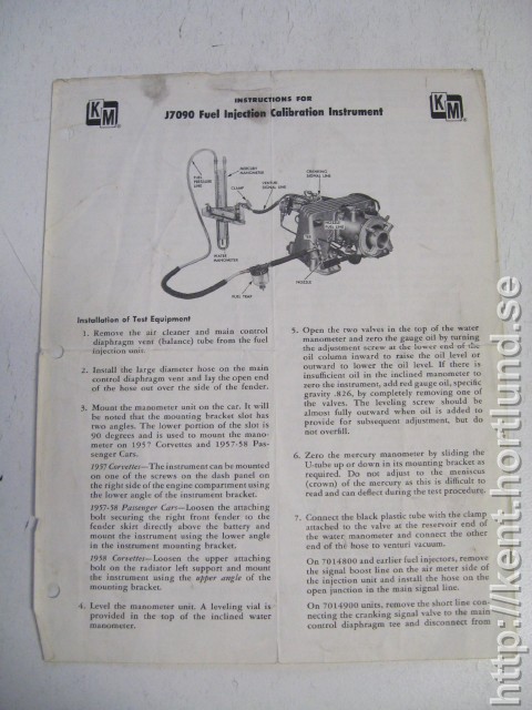 1958 Kent-Moore Chevrolet J7090 Fuel Injection Calibration Instrument