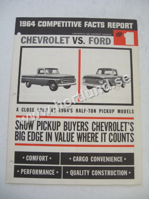 1964 Chevrolet Trucks vs Ford Competitive Facts Report