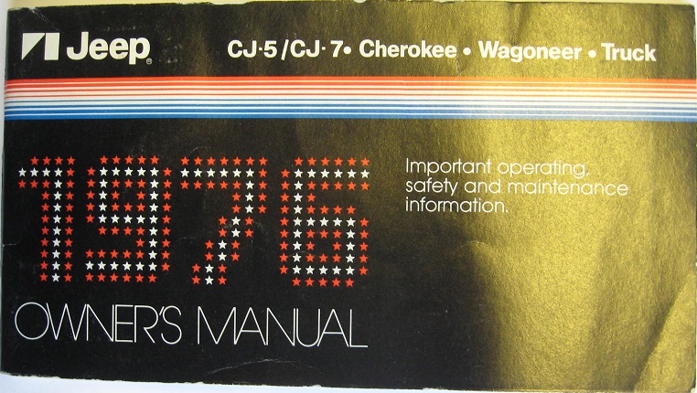 1976 Jeep  Owner's Manual alla modeller
