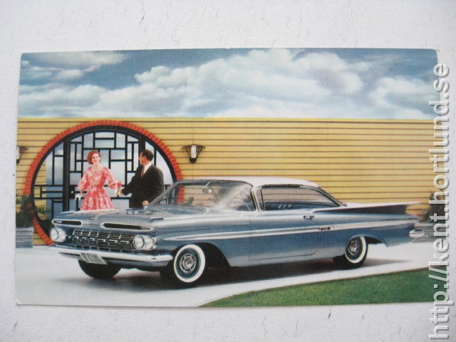 1959 Chevrolet Impala Sport Coupe Vykort