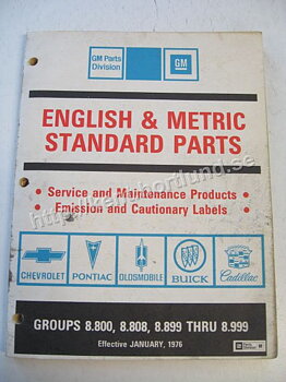 1976 GM English & Metric Standard Parts