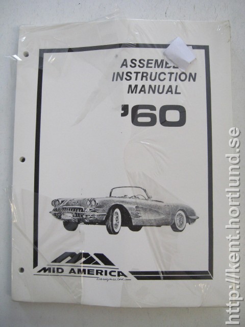 1960 Chevrolet Corvette Assembly Manual