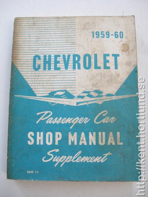 1960 - 1959 Chevrolet Passanger Car Shop Manual Supplement original