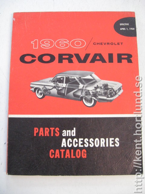 1960 Chevrolet Corvair Parts and Accessories Catalog