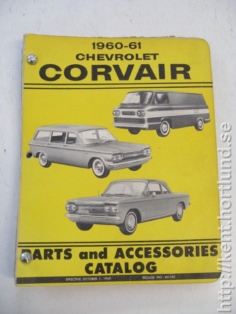 1960 Chevrolet Corvair Parts and Accessories Catalog