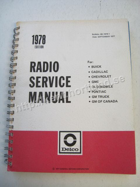 1978 Delco Radio Service Manual