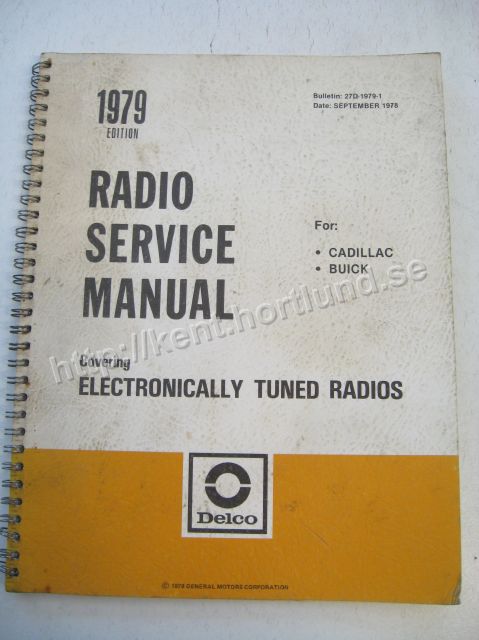 1979 Delco Radio Service Manual Only Electronically tuned radios