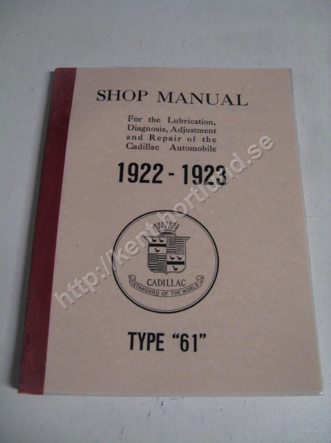 1922-1923 Cadillac Shop Manual