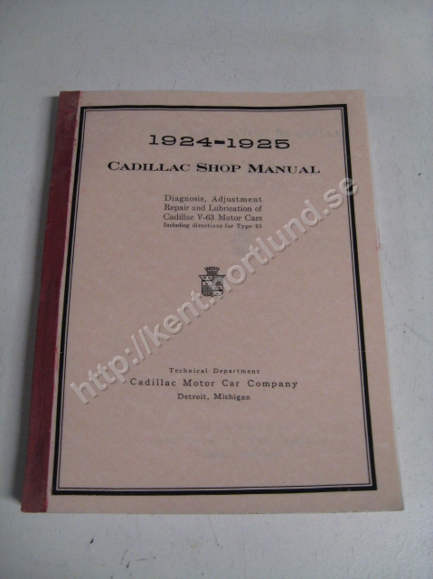 1924-1925 Cadillac Shop manual