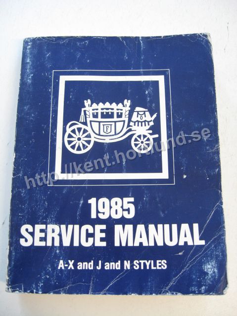 1985 Fisher Body Service Manual A-X and J and N Styles