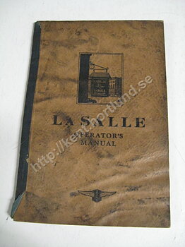 1929 Lasalle operators manual