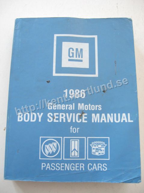 1986 GM Body Service Manual Passenger Cars