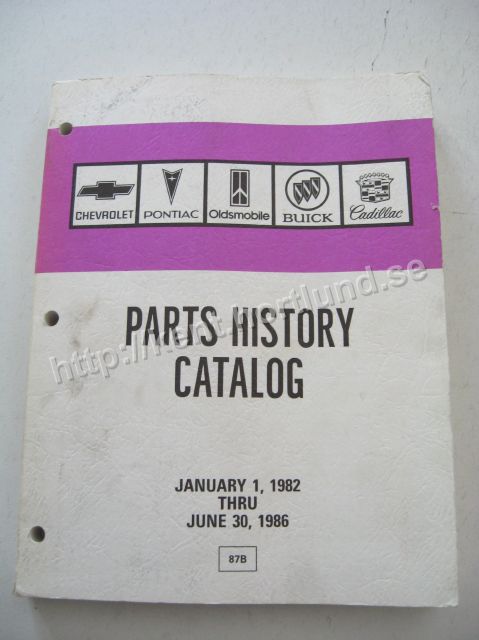 1982-1986 Parts History Catalog