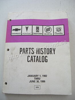 1982-1986 Parts History Catalog