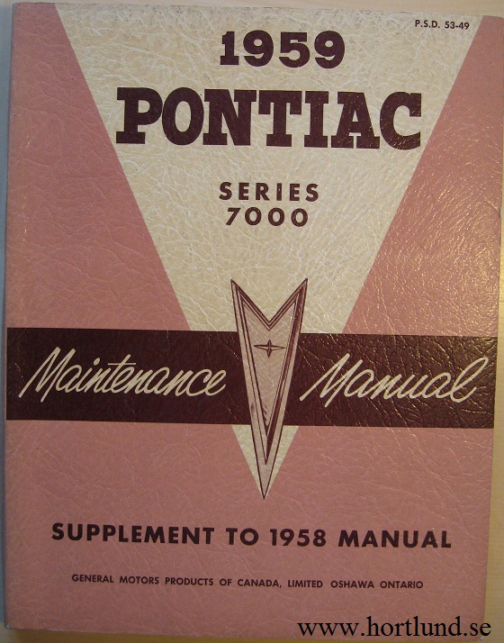 1959 Pontiac Strato-Chief, Laurentian and Parisienne Maintenance Manual