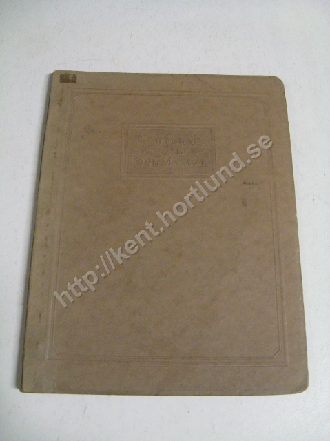 1929 cadillac/lasalle Tool manual