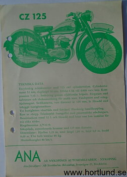 1948-1949 CZ 125 t broschyr