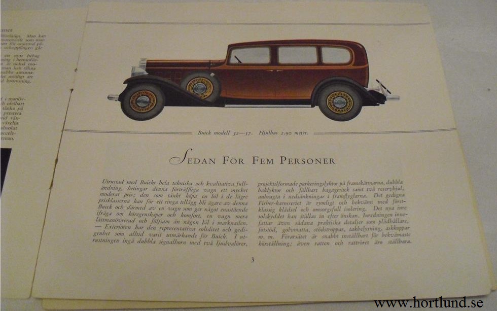 1932 Buick broschyr Svenskt unikt original! - 2