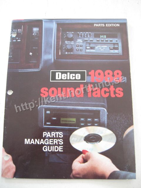 1988 Delco Sound Facts Parts Manager's Guide