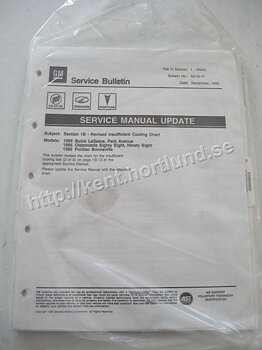 1995 Service Bulletin Buick Oldsmobile Pontiac