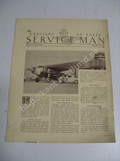 1932 Cadillac, La Salle The Cadillac La Salle service man